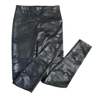 NWT Boutique Black High Rise Camo Faux Leather Leggings Size Small